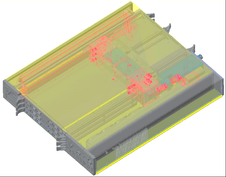 Self-contained pumped liquid cooling loop integrated into a rugged chassis